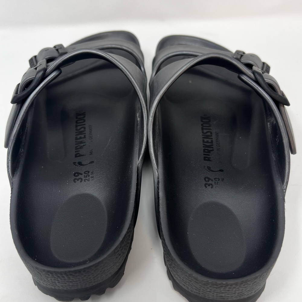 Birkenstock Unisex Arizona Eva Sandals Silver Off Black Dark Gray Color Size 39 - Picture 5 of 12